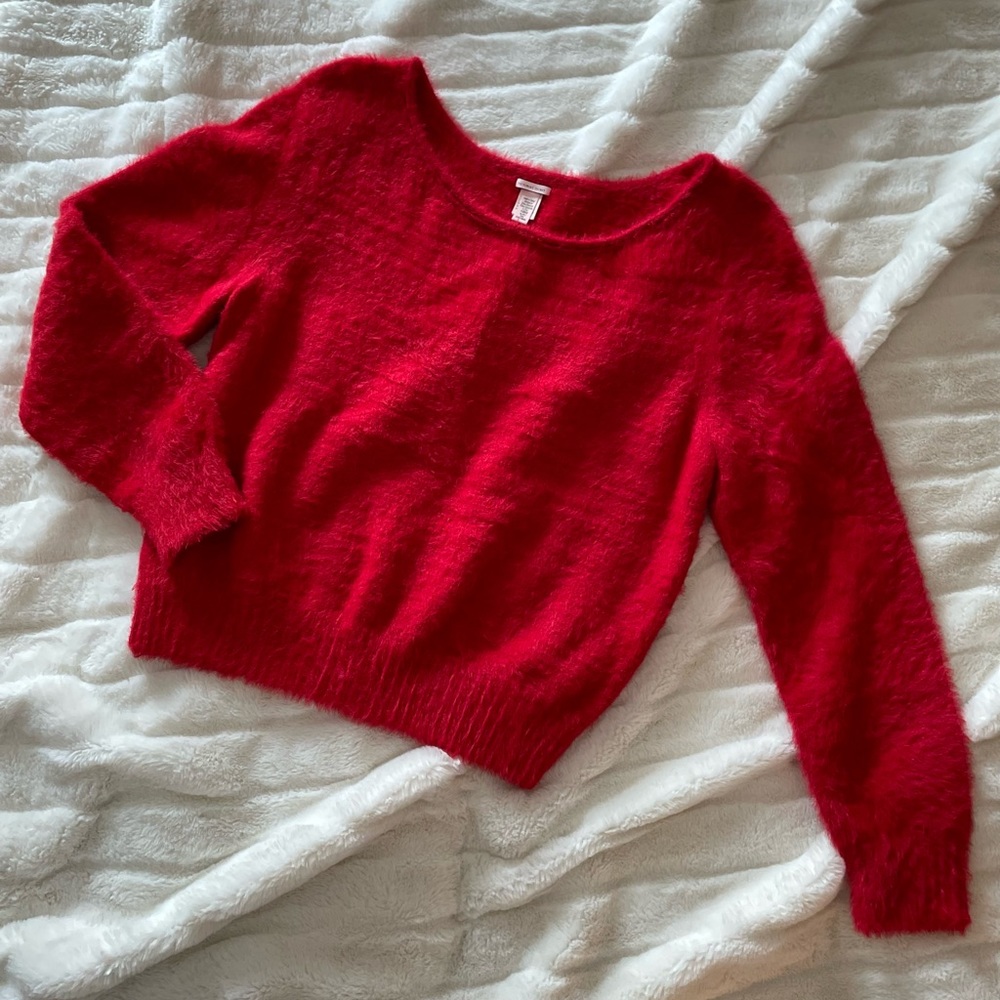 Victorias Secret Red Fuzzy Sweater